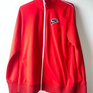 Rare and vintage Nike Red Jacket with White Logo and Trim